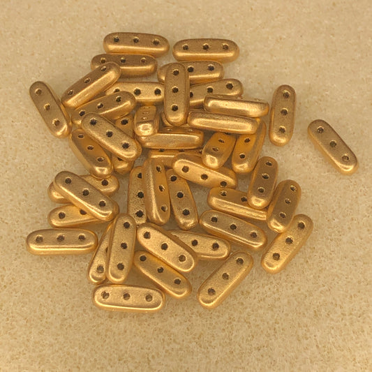 10x3mm CzechMates Beam-Matte Metallic Flax