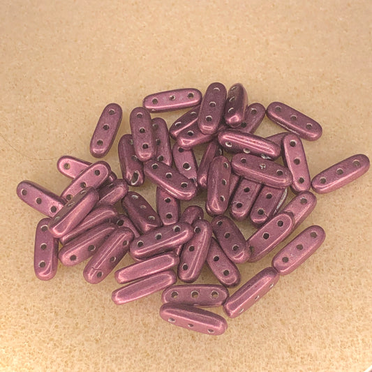 10x3mm Czechmates Beam - Saturated Metallic Dusty Cedar