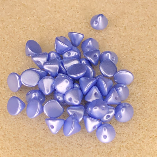 4mm Button Bead - Alabaster Pastel Lt Sapphire