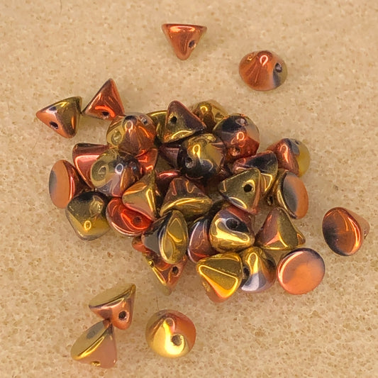 4mm Button Bead - Jet California Gold Rush