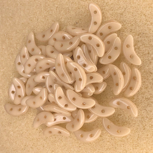 3x10mm CzechMates Crescents - Opaque Champagne Luster