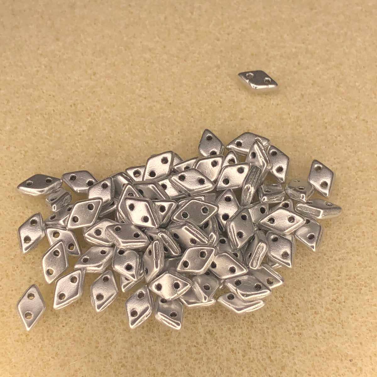6.5x4mm CzechMates Diamond - Matte Metallic Silver