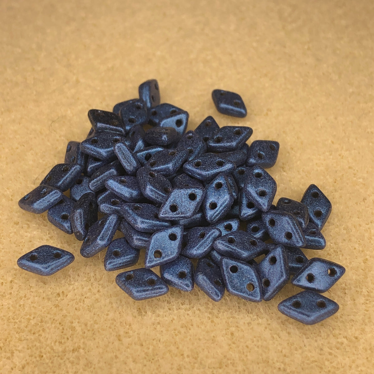 6.5x4mm CzechMates Diamond - Metallic Suede Blue