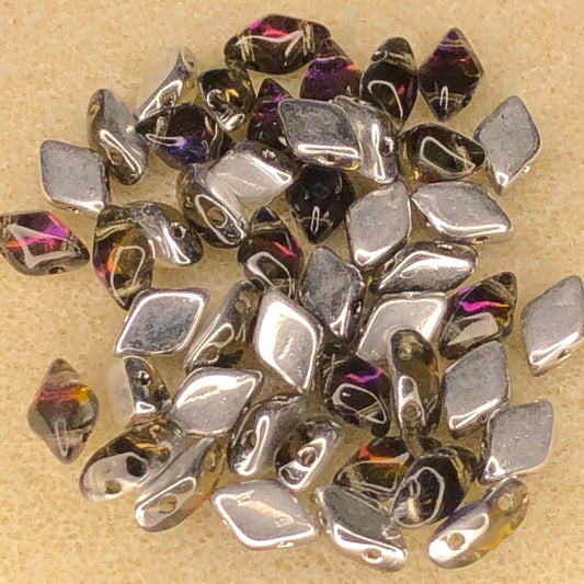 8x5mm Gemduo - Backlit Grey/Violet Iris