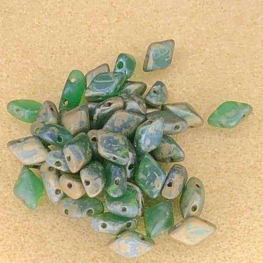 8x5mm Gemduo - Matte Turquoise Green Rembrandt