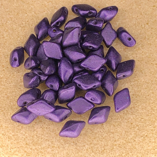 8x5mm Gemduo - Metallic Suede Purple