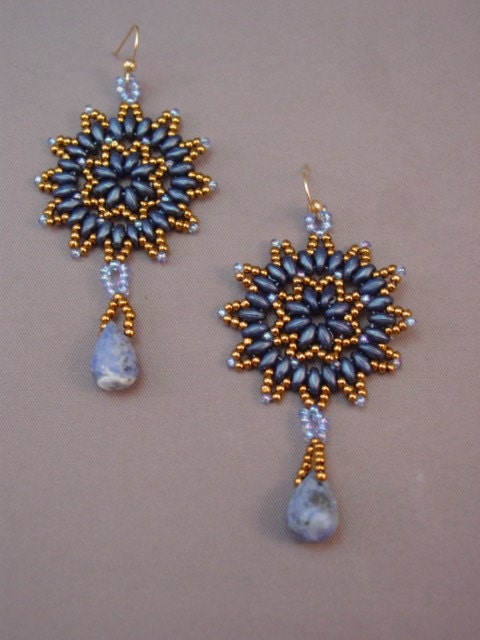 Sunburst Superduo Earring Pattern Tutorial