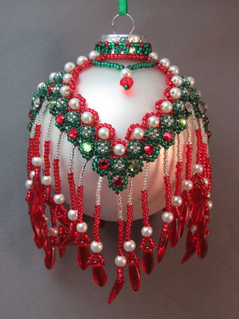 Enchanted Beaded Christmas Ornament Cover Pattern Tutorial