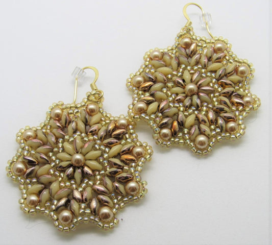 SuperDuo Medallion Beaded Earring Pattern Tutorial
