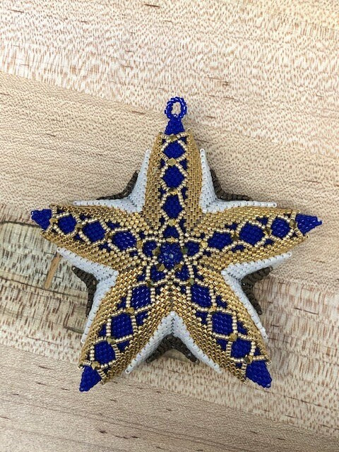 Stratified Embellished Multi-Layer Beaded 3D Peyote Puffy Star Tutorial & Pattern