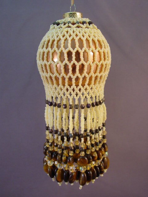 Honeycomb Beaded Christmas Ornament Cover Pattern