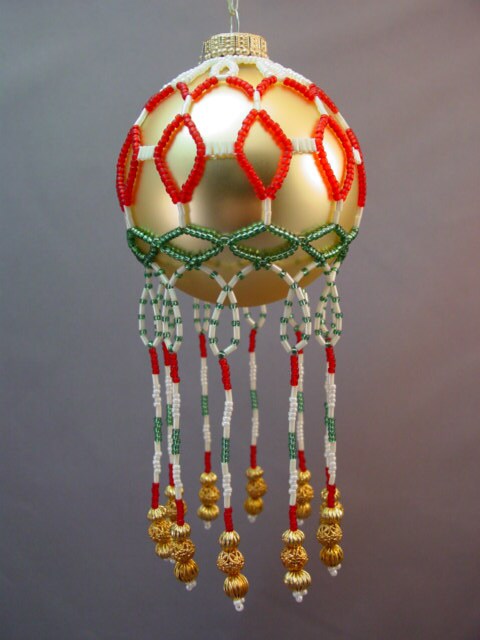 Loops & Bridges Beaded Christmas Ornament Cover Pattern