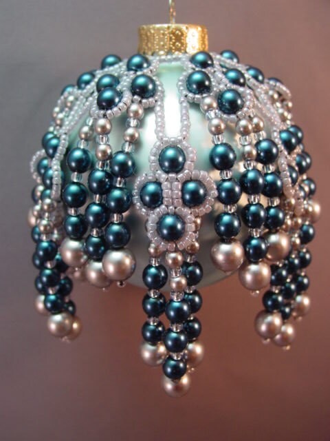 Bejeweled Downpour Beaded Christmas Ornament Cover Pattern