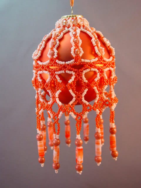 Tatted Crossroads Beaded Christmas Ornament Cover Pattern