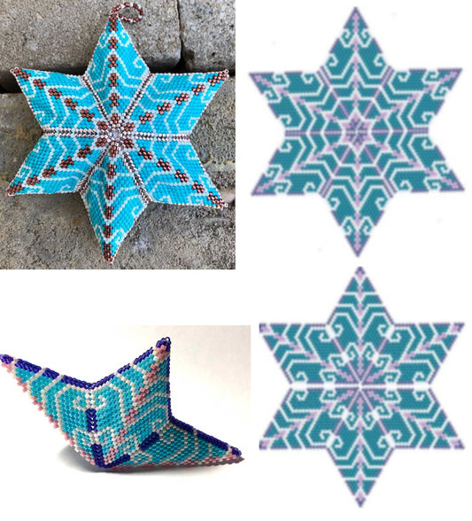 Snowflower 3D Puffy Peyote Star