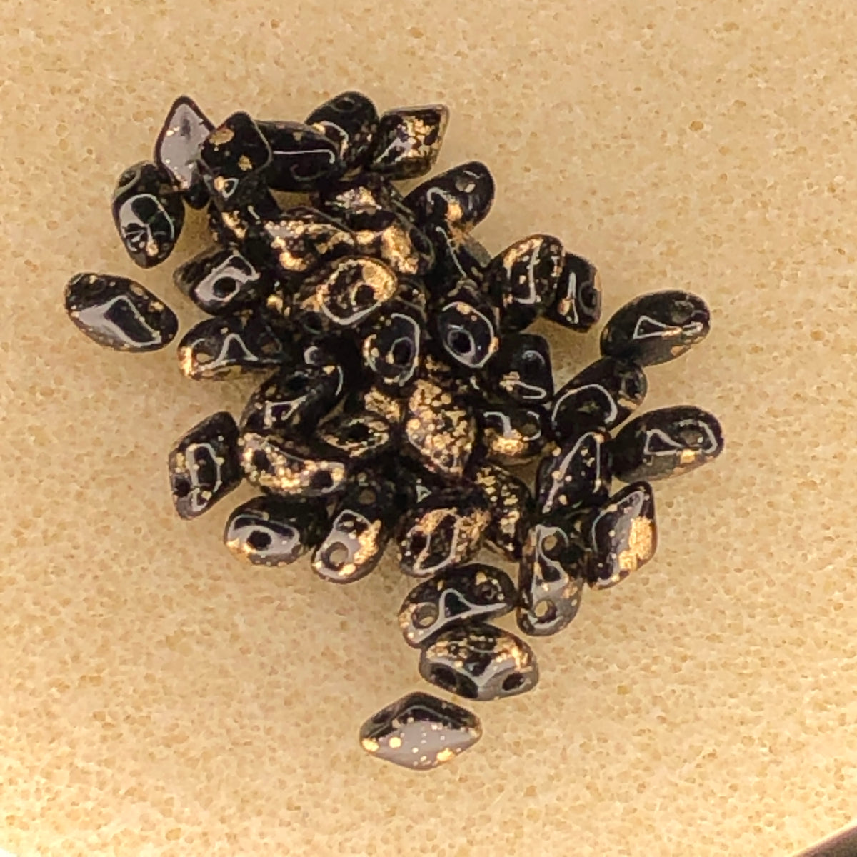 6x4mm Mini GemDuo - Gold Splash Jet