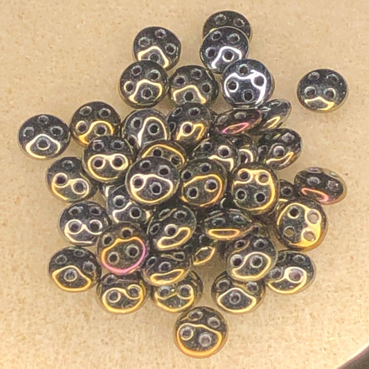 6mm CzechMates Quadralentils - Brown Iris