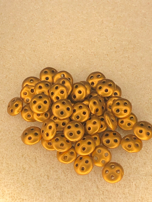 6mm CzechMates Quadralentils - Mat Met Antique Gold