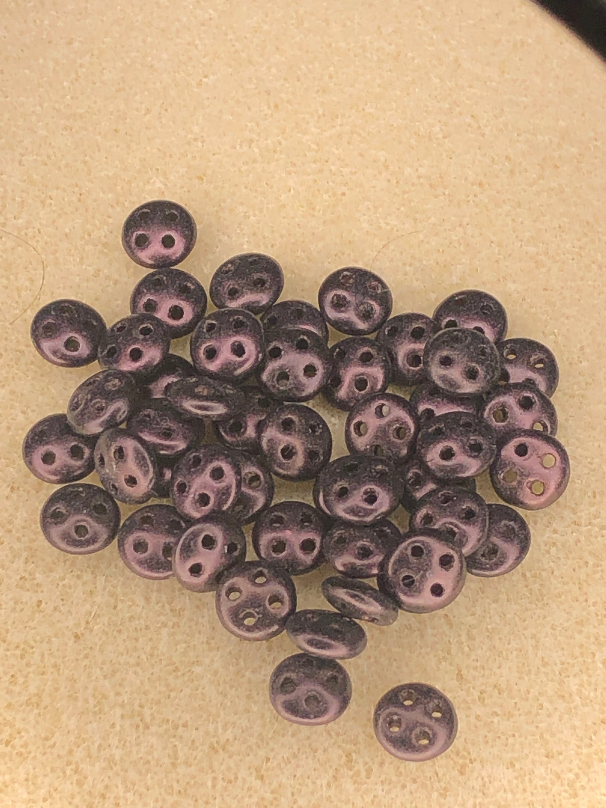 6mm CzechMates Quadralentils - Met Suede - Dark Plum