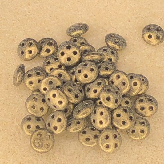 6mm CzechMates Quadralentils - Met Suede - Gold