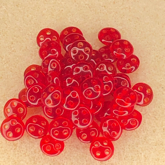 6mm CzechMates Quadralentils - Siam Ruby