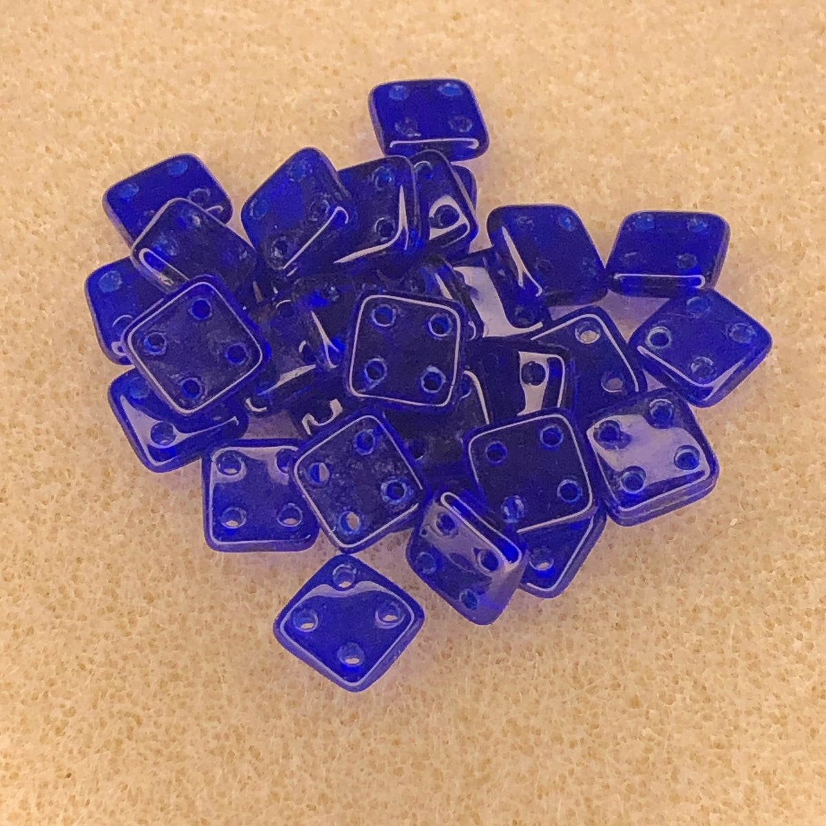 6mm CzechMates Quadratile - Cobalt