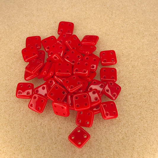 6mm CzechMates Quadratile - Opaque Red