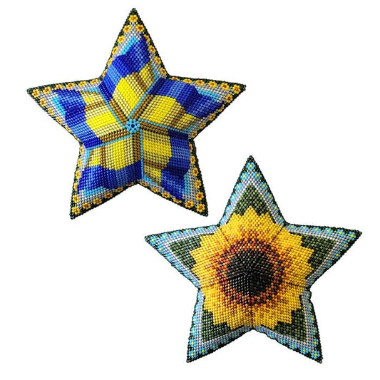 Pray for Peace 3D Peyote Puffy Star