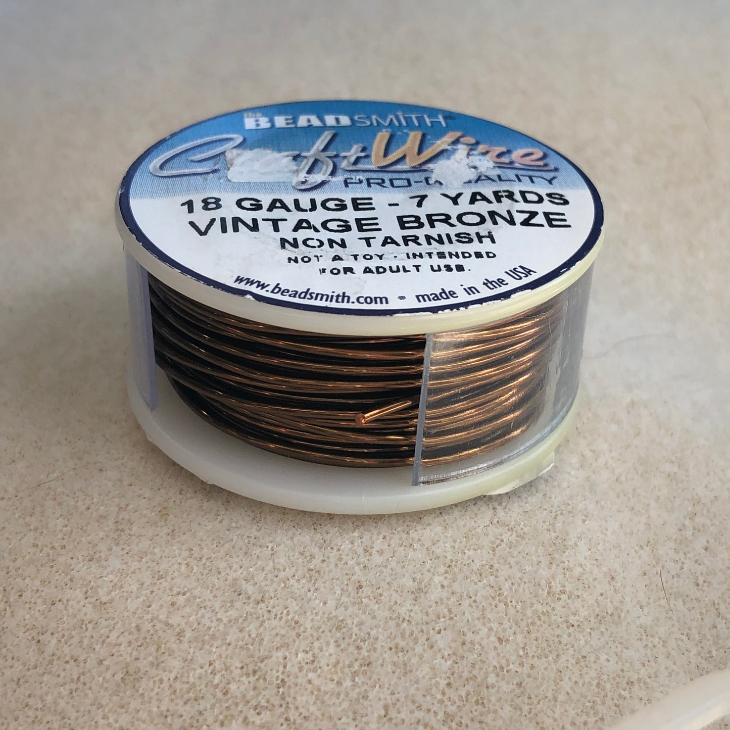 18 gauge 7 yd Dead Soft Round - Vintage Bronze