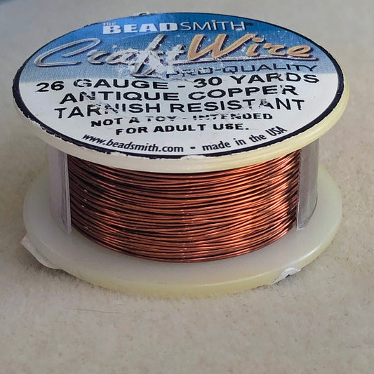 26 gauge 3 yd  Wire - Antique Copper - tarnish restistant