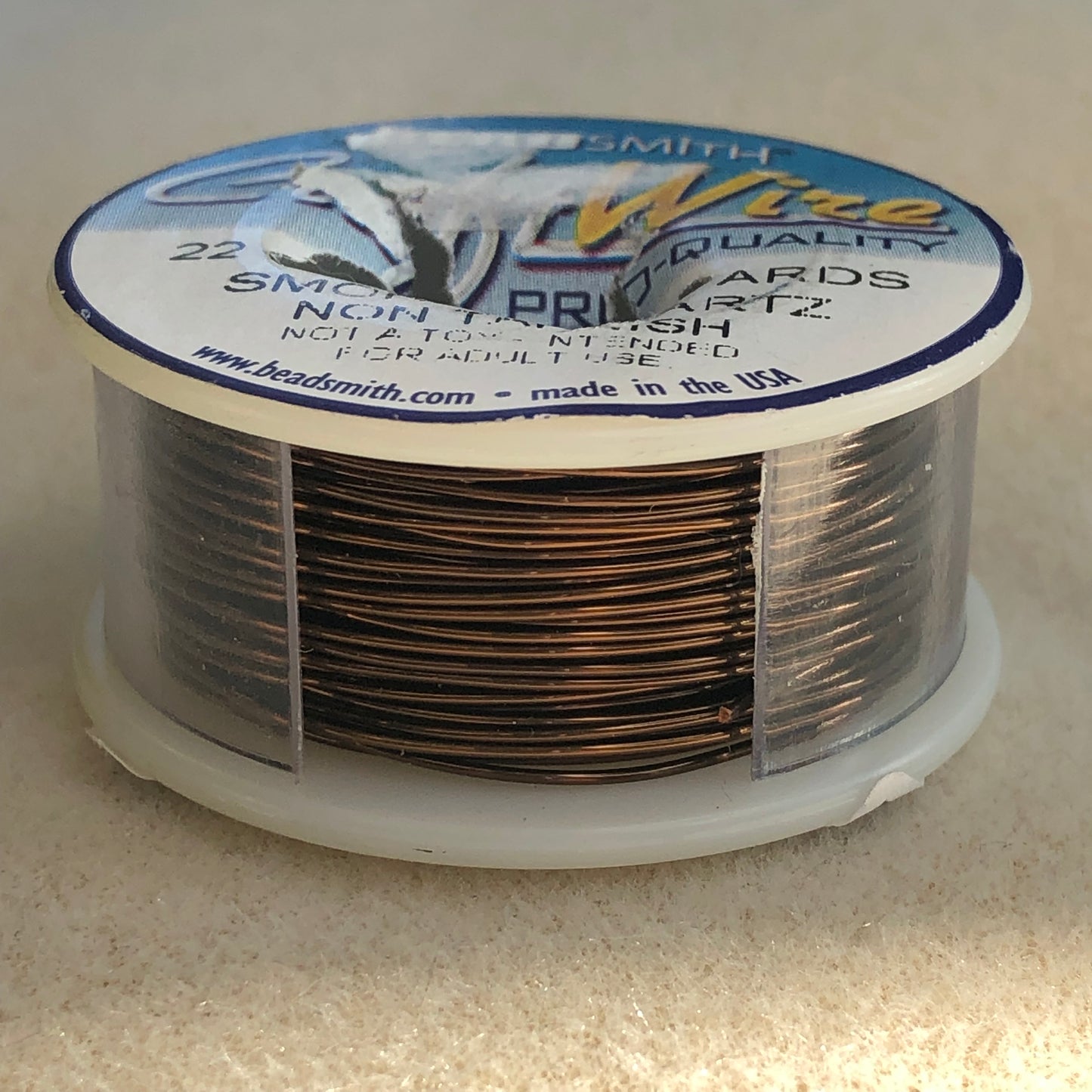 22 gauge 15 yd  Wire - Smoky Quartz - non tarnish